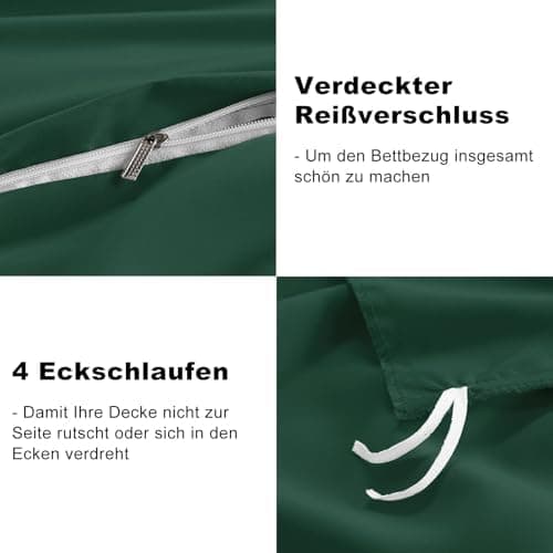 WAVVE Bettwäsche 135x200 – 4‑teiliges Mikrofaser‑Set Anthrazit (inkl. 2×80×80 cm Kissenbezüge) mit Reißverschluss, OEKO‑
