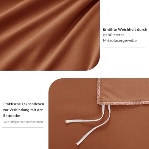 RUIKASI Bettwäsche-Set 4-teilig 135x200 Mikrofaser, 2x Bettbezug 135x200 + 2x Kissenbezug 80x80 cm, OEKO‑TEX, weich & bü