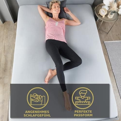 MALIKA® Spannbettlaken 120x200 cm – Jersey-Baumwolle Spannbetttuch, passend für Matratzen bis 28 cm