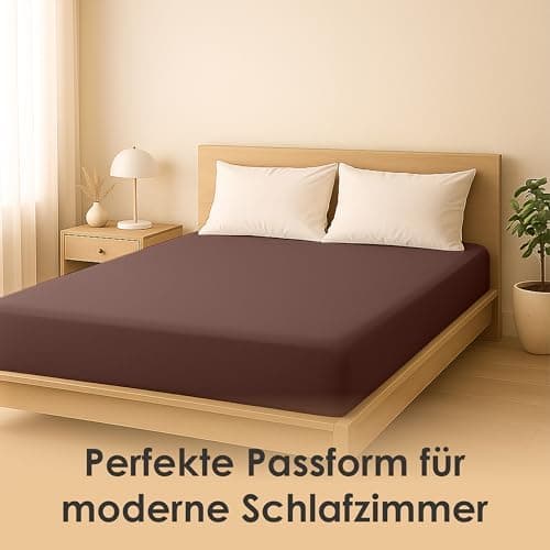 Jersey-Spannbettlaken / Spannbetttuch – 100% Baumwolle, 180x200–200x200 cm