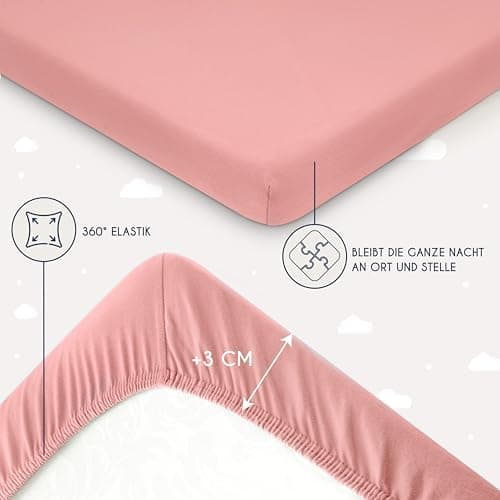 Dreamzie Spannbettlaken 90x190/200 cm – 100% Jersey‑Baumwolle, OEKO‑TEX STANDARD 100