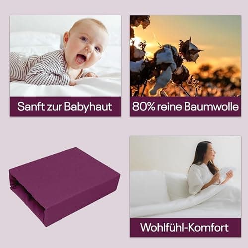 Elastisches Jersey-Spannbettlaken 90x180 cm – 100% Baumwolle, kuschelig warm