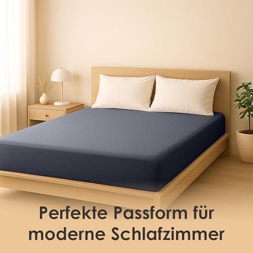 Jersey-Spannbettlaken / Spannbetttuch – 100% Baumwolle, 180x200–200x200 cm