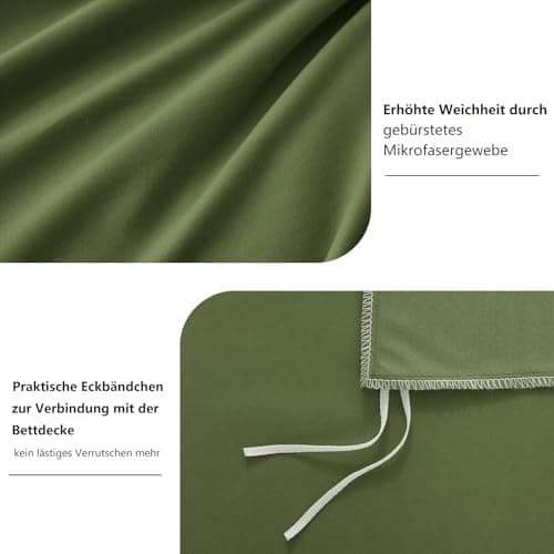 RUIKASI Bettwäsche-Set 4-teilig 135x200 Mikrofaser, 2x Bettbezug 135x200 + 2x Kissenbezug 80x80 cm, OEKO‑TEX, weich & bü