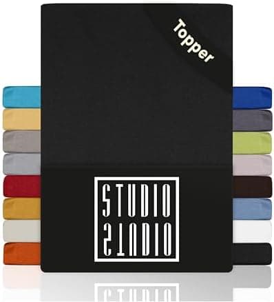 STUDIO Basic Spannbettlaken 200×220 cm – Jersey aus 100% gekämmter Baumwolle, elastisch & bügelfrei, passend für Matratz