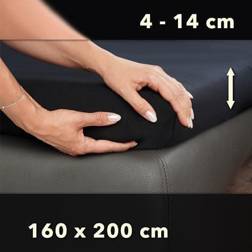 STUDIO Basic Spannbettlaken 200×220 cm – Jersey aus 100% gekämmter Baumwolle, elastisch & bügelfrei, passend für Matratz