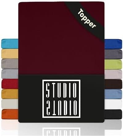 STUDIO Basic Spannbettlaken 200×220 cm – Jersey aus 100% gekämmter Baumwolle, elastisch & bügelfrei, passend für Matratz