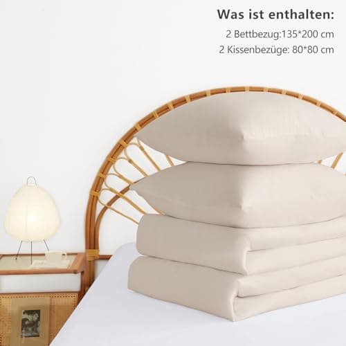 WAVVE Bettwäsche 135x200 – 4‑teiliges Mikrofaser‑Set Anthrazit (inkl. 2×80×80 cm Kissenbezüge) mit Reißverschluss, OEKO‑