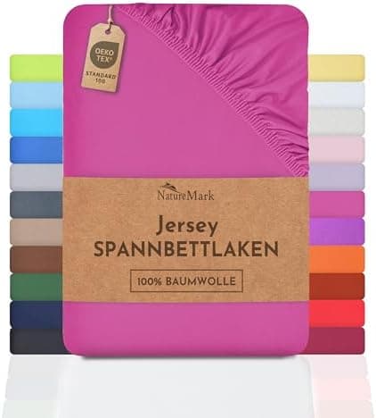NatureMark Jersey-Spannbettlaken – 100% Baumwolle, 120 x 200 cm (Schoko Braun)