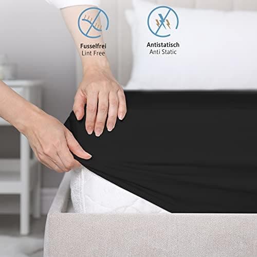 Komfortec Spannbettlaken 90x200 cm Jersey-Baumwolle – OEKO-TEX® Standard 100, Rundumgummizug für perfekte Passform, Weiß
