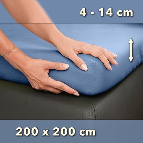 STUDIO Basic Spannbettlaken 200×220 cm – Jersey aus 100% gekämmter Baumwolle, elastisch & bügelfrei, passend für Matratz