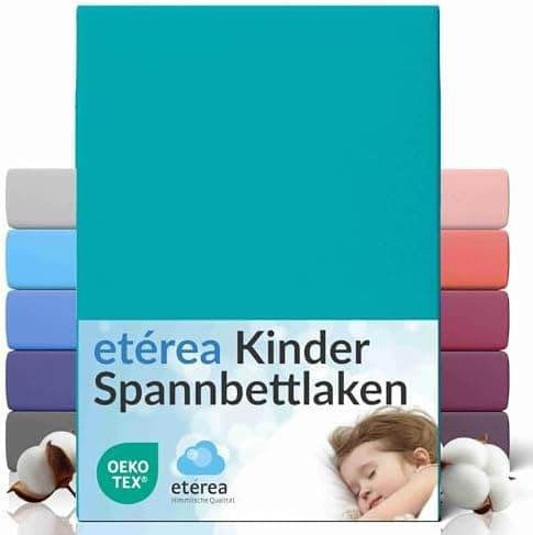etérea Jersey-Spannbettlaken 80x200 cm Weiß – 100% Baumwolle, OEKO-TEX MADE IN GREEN & STANDARD 100