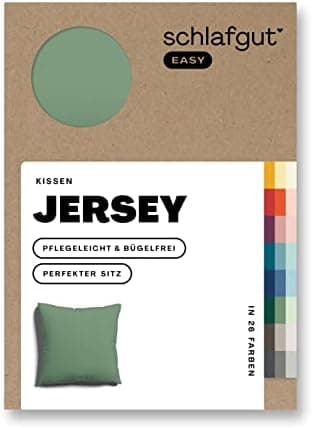 Schlafgut Easy Jersey Kissenbezug 40 x 40 cm – 100% Baumwolle, superweich & atmungsaktiv, Green Mid