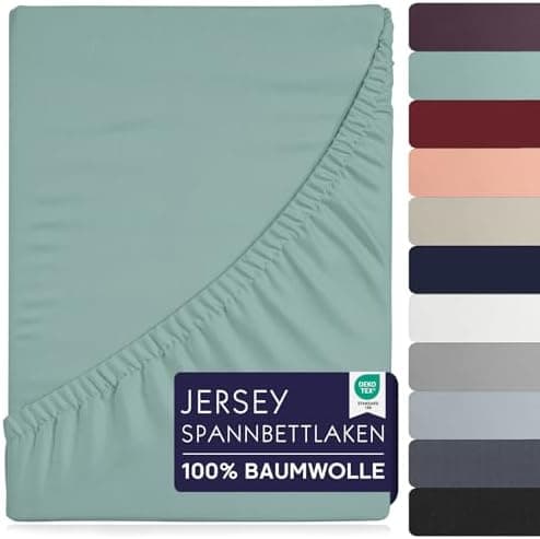 Spannbettlaken 90×200 cm – 100% Baumwolle (Oeko‑TEX) – für dicke Matratzen bis 27 cm