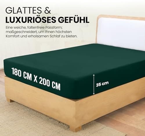 Utopia Bedding Spannbettlaken 180×200 cm – Grau, gebürstete Polyester‑Mikrofaser, OEKO‑TEX zertifiziert