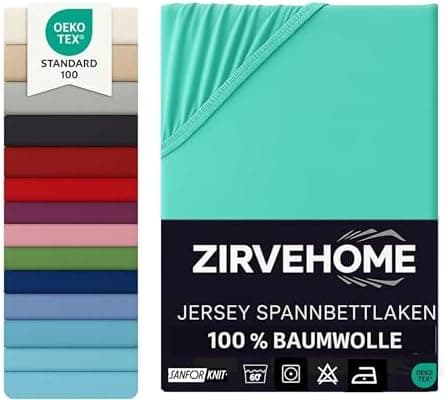 Spannbettlaken 120x200 cm – Jersey 100% Baumwolle – für Matratzen bis 25 cm Höhe