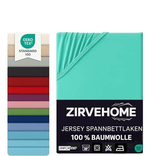 Spannbettlaken 120x200 cm – Jersey 100% Baumwolle – für Matratzen bis 25 cm Höhe
