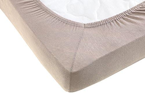 Jersey-Spannbettlaken 100% Baumwolle – 90–100×200 cm, für Matratzen bis 25 cm (Steghöhe bis 23 cm), Beige