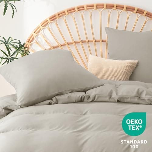 WAVVE Bettwäsche 135x200 – 4‑teiliges Mikrofaser‑Set Anthrazit (inkl. 2×80×80 cm Kissenbezüge) mit Reißverschluss, OEKO‑