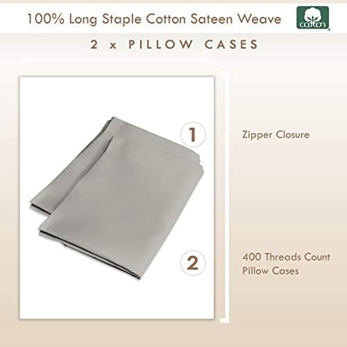 Pizuna Kissenbezüge 2er-Pack 40 x 80 cm Dunkelblau – 100% Langstapel-Baumwolle, 400 Fadenzahl
