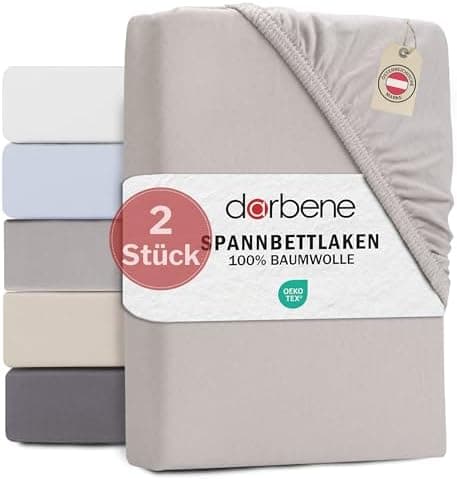 Spannbettlaken 140x200 cm – Jersey Baumwolle, Oeko‑TEX zertifiziert