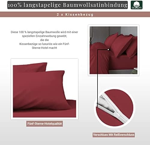 Pizuna Kissenbezüge 2er-Pack 40 x 80 cm Dunkelblau – 100% Langstapel-Baumwolle, 400 Fadenzahl
