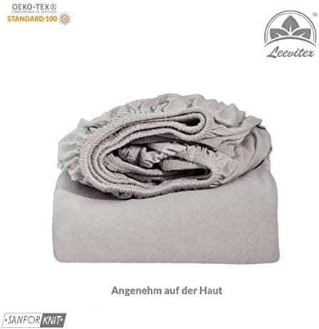 leevitex® Spannbettlaken 180x200–200x200 cm | 100% Jersey-Baumwolle | für Matratzen bis 25 cm