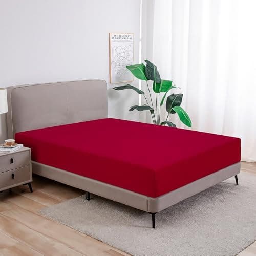 Jersey-Spannbettlaken 100% Baumwolle – 100% gekämmte Baumwolle, 90 x 200 cm (Steghöhe 27 cm)