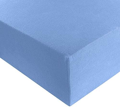 Heim24h Spannbettlaken 120x200 cm (bis 30 cm) – 100% Baumwolle Jersey, Schwarz
