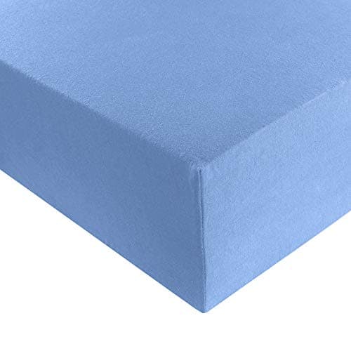 Heim24h Spannbettlaken 120x200 cm (bis 30 cm) – 100% Baumwolle Jersey, Schwarz