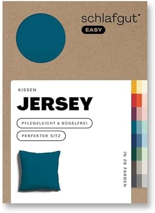 Schlafgut Easy Jersey Kissenbezug 40 x 40 cm – 100% Baumwolle, superweich & atmungsaktiv, Green Mid