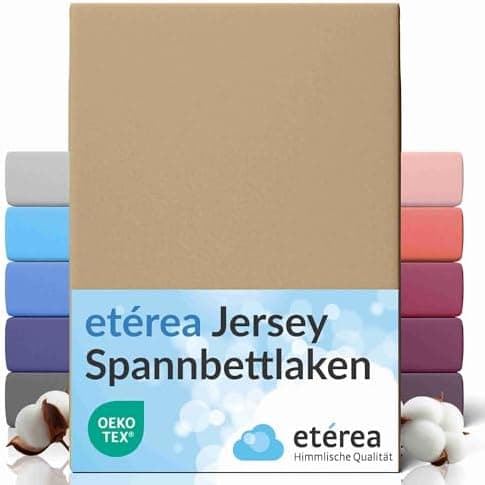 etérea Jersey-Spannbettlaken 80x200 cm Weiß – 100% Baumwolle, OEKO-TEX MADE IN GREEN & STANDARD 100