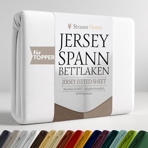 Jersey-Spannbettlaken / Spannbetttuch – 100% Baumwolle, 180x200–200x200 cm