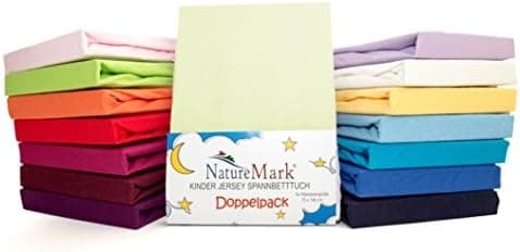 NatureMark Jersey-Spannbettlaken – 100% Baumwolle, 120 x 200 cm (Schoko Braun)