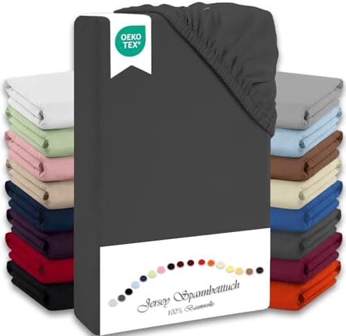 Julido Jersey-Spannbettlaken 140x200 cm – Baumwolle, OEKO-TEX® Standard 100, hautfreundlich & allergikergeeignet, Grün