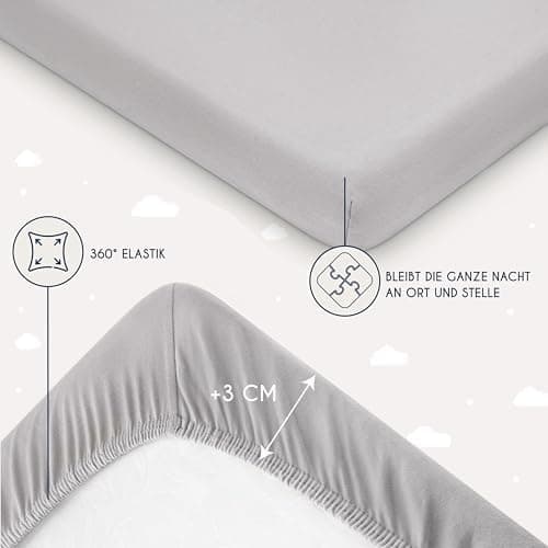 Dreamzie Spannbettlaken 90x190/200 cm – 100% Jersey‑Baumwolle, OEKO‑TEX STANDARD 100