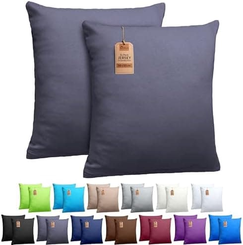 NatureMark Jersey Kissenbezüge – weich & atmungsaktiv, hautfreundlich – 40x40 cm, Anthrazit