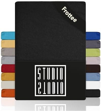 STUDIO Basic Frottee-Spannbettlaken 90 x 200 cm – weiches 80% Baumwolle/20% Polyester, elastisch & bügelfrei, OEKO-TEX f
