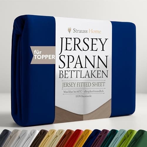Jersey-Spannbettlaken / Spannbetttuch – 100% Baumwolle, 180x200–200x200 cm