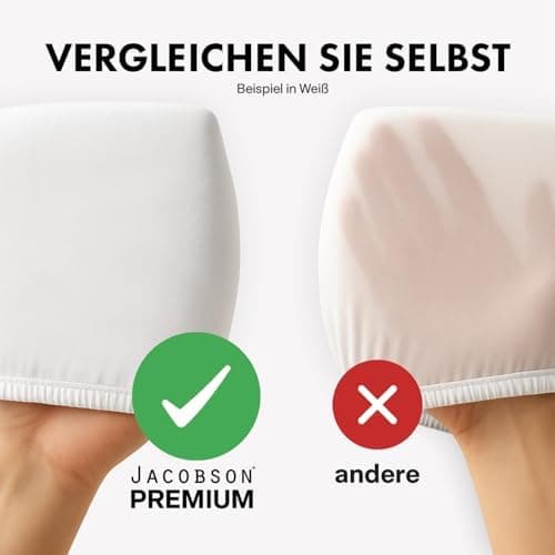 Jacobson Premium Spannbettlaken – Jersey-Baumwolle 200 g/m² mit Elasthan, 180x200–200x200 cm