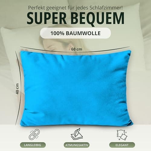 NatureMark Jersey Kissenbezüge – weich & atmungsaktiv, hautfreundlich – 40x40 cm, Anthrazit