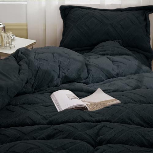 Kuschelige Plüsch-Bettwäsche 135x200 cm – Teddy-Fleece, extra warm, inkl. Kissenbezug 80x80 cm (Grau)