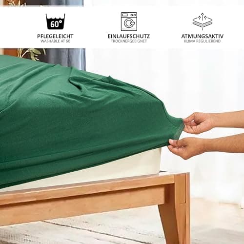 Jersey-Spannbettlaken 100% Baumwolle – 100% gekämmte Baumwolle, 90 x 200 cm (Steghöhe 27 cm)