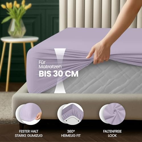 Utopia Bedding Spannbettlaken 120 x 200 cm für Matratzen bis 30 cm – gebürstete Mikrofaser, OEKO‑TEX® STANDARD 100