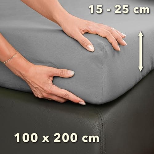 STUDIO Basic Spannbettlaken 200×220 cm – Jersey aus 100% gekämmter Baumwolle, elastisch & bügelfrei, passend für Matratz
