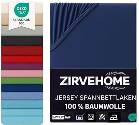 Spannbettlaken 120x200 cm – Jersey 100% Baumwolle – für Matratzen bis 25 cm Höhe