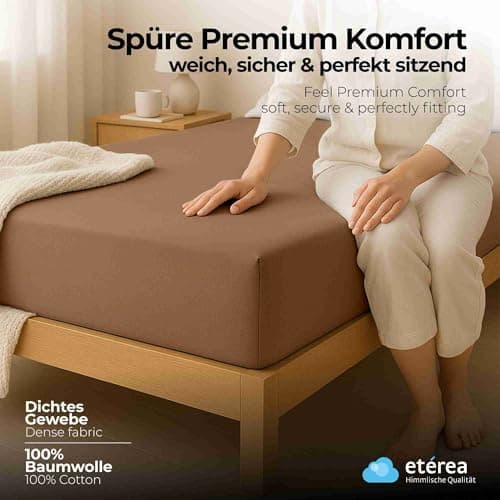 etérea Jersey-Spannbettlaken 80x200 cm Weiß – 100% Baumwolle, OEKO-TEX MADE IN GREEN & STANDARD 100