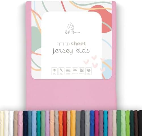 Soft Dream Spannbettlaken 90x200 cm Dunkelgrau – 100% gekämmte Baumwolle Jersey – für Kinder- & Juniorbett