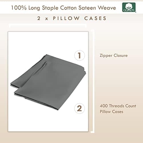 Pizuna Kissenbezüge 2er-Pack 40 x 80 cm Dunkelblau – 100% Langstapel-Baumwolle, 400 Fadenzahl