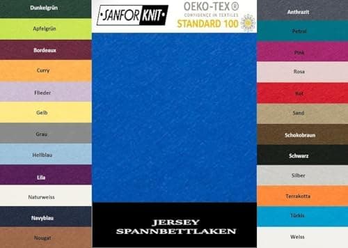 EXKLUSIV HEIMTEXTIL Jersey-Spannbettlaken 90–100 x 200 cm, bis 25 cm Matratzenhöhe – 100% Baumwolle, Öko‑Tex zertifizier